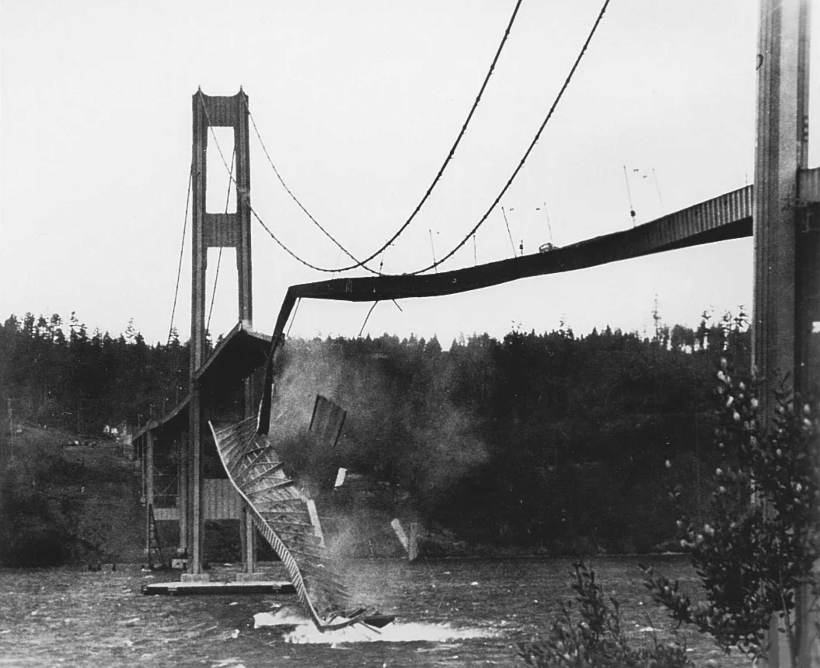 The Tacoma Narrows Bridge Collapse in Washington State