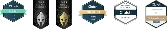Clutch and Vega Digital award badges.