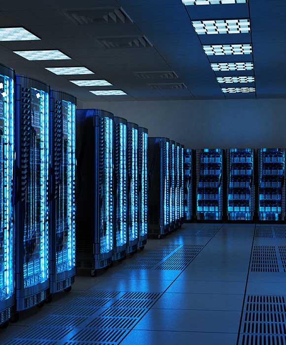 A large server room. 